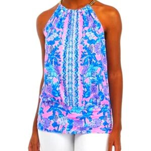 Lilly Pulitzer Bowen Halter Top Soleil Pink New with tags.